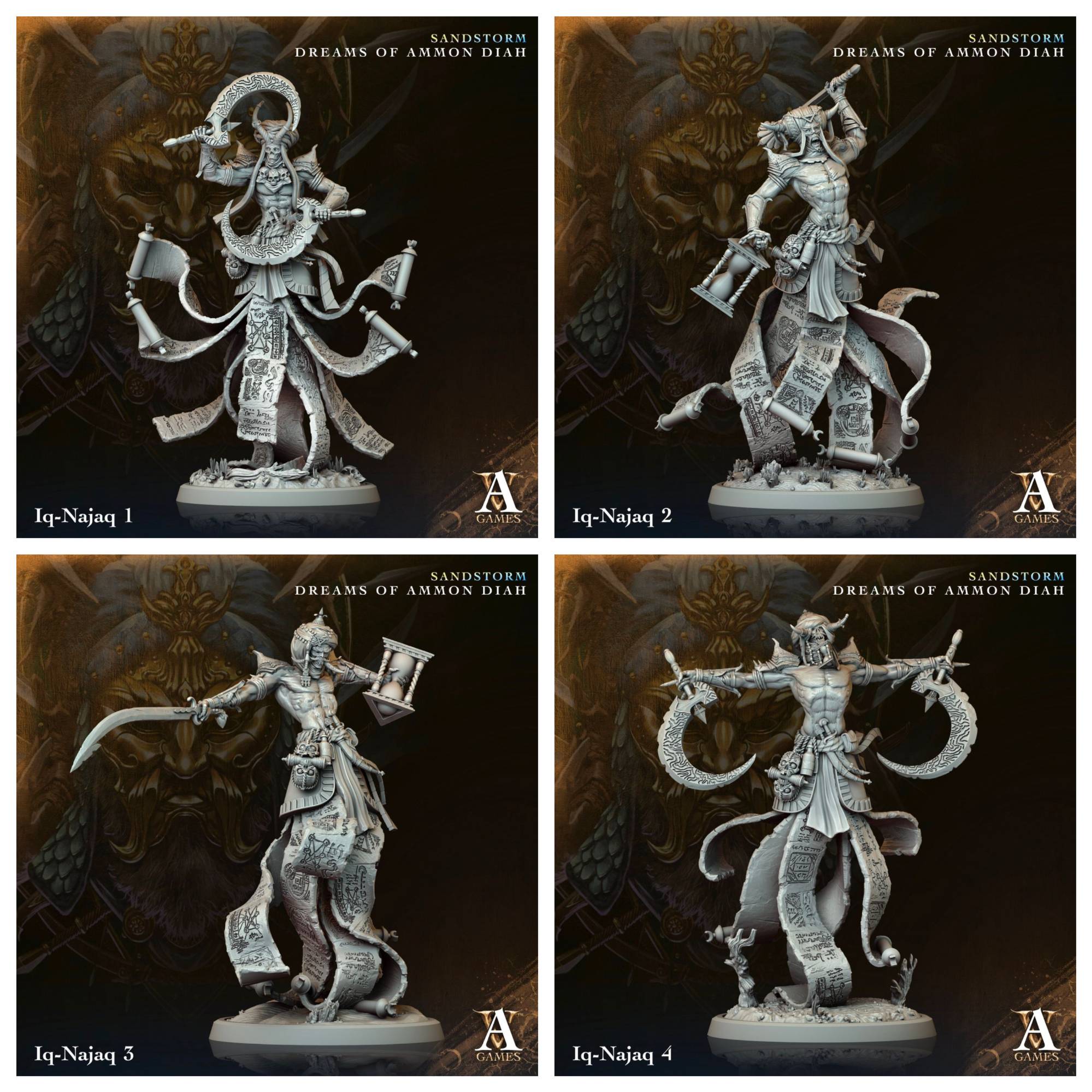 3D Printed Archvillain Games Iq Najaq Sandstorm Dreams of Ammon Diah 28 32mm D&D (Online Only)