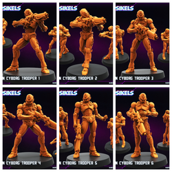 3D Printed Papsikels Silicon Cyborg Troopers MARCH 2025 CYBERPUNK 28mm 32mm (Online Only)