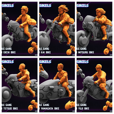 3D Printed Papsikels Capsule Gang Biker Set January 2025 - Cyberpunk 28mm 32mm (Online Only)