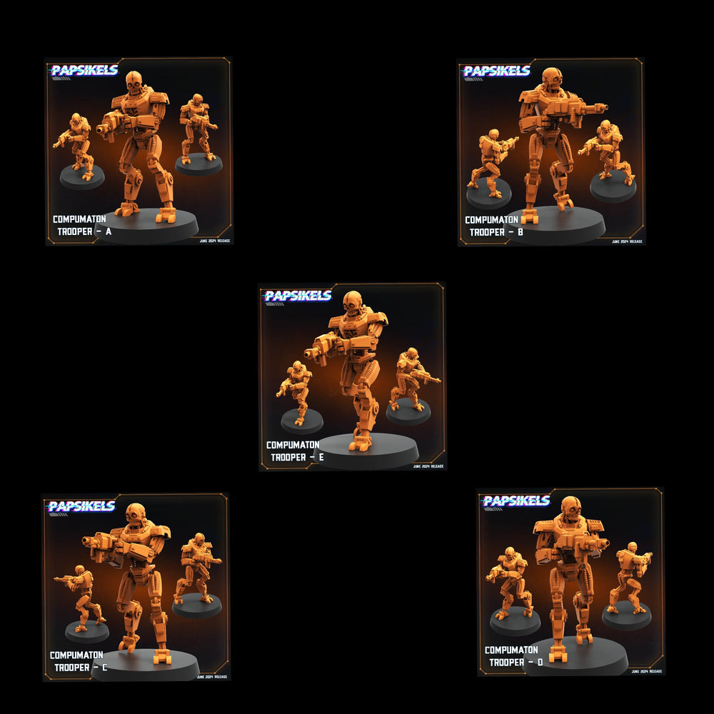 3D Printed Papsikels Compumaton Trooper Set JUNE 2024 SCIFI 28mm 32mm (Online Only)
