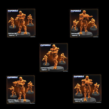3D Printed Papsikels Compumaton Trooper Set JUNE 2024 SCIFI 28mm 32mm (Online Only)