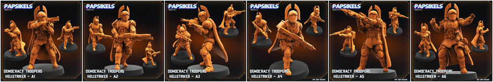 3D Printed Papsikels Democracy Troopers Hellstriker Set Democracy Troopers Bugs and Bots 28mm 32mm (Online Only)