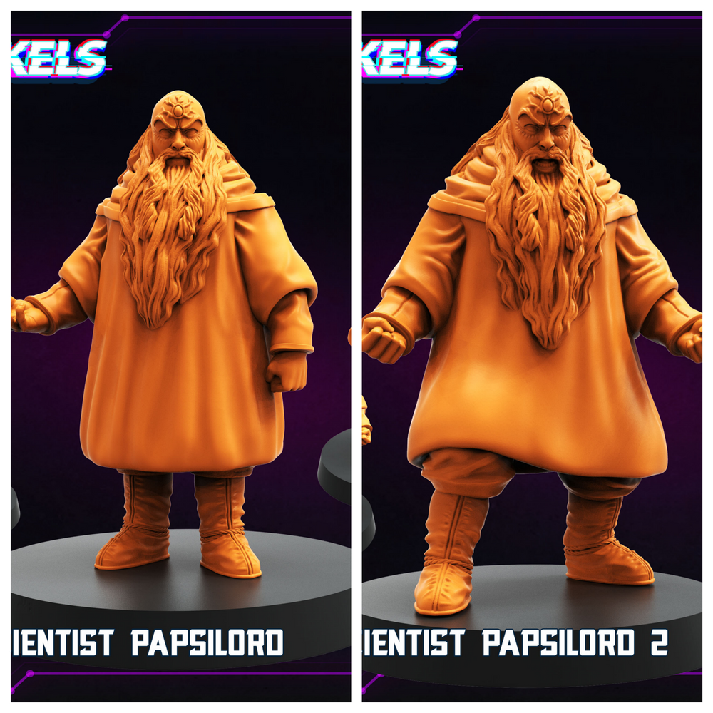 3D Printed Papsikels Elder Scientist Papsilord February 2025 Cyberpunk 28mm 32mm (Online Only)