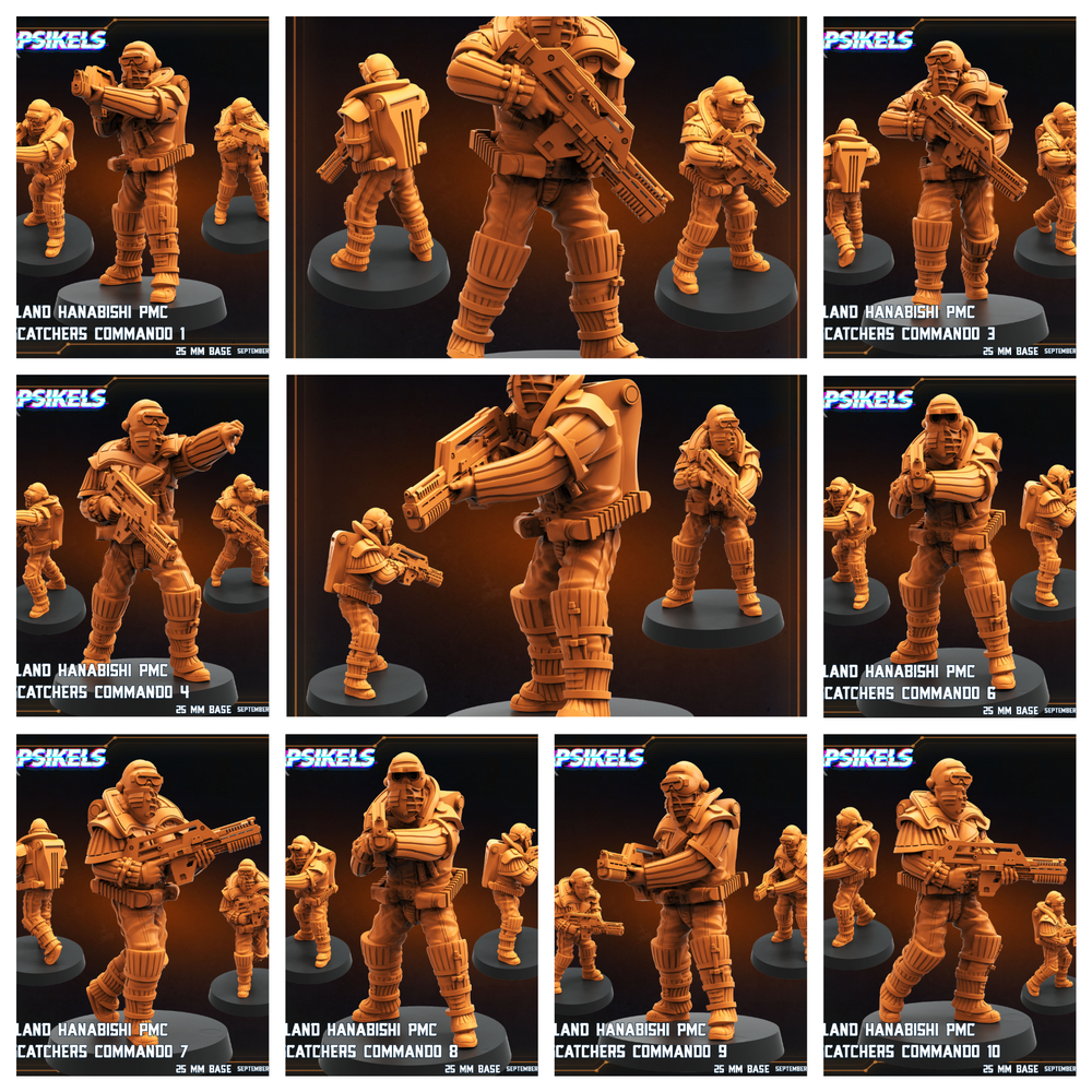 3D Printed Papsikels Wayland Hanabishi Pmc Dogcatcher Commandos Set SEPTEMBER 2024 SCIFI 28mm 32mm (Online Only)