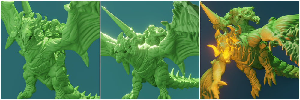 3D Printed Nafarrate Dragon Rider Orc Set Orcs Army 28 32 mm D&D (Online Only)