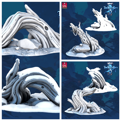 3D Printed STL Miniatures Tree Core Props The Frost City 3 28 - 32mm War Gaming D&D (Online Only)