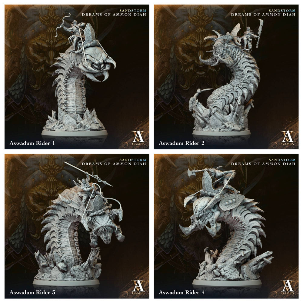 3D Printed Archvillain Games Aswadum Riders Sandstorm Dreams of Ammon Diah 28 32mm D&D (Online Only)