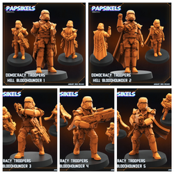 3D Printed Papsikels Democracy Trooper Hell Bloodhounders Set January 2025 - Scifi 28mm 32mm (Online Only)