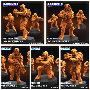 3D Printed Papsikels Papz Industries Wy Pmcs Operator Set July 2024 Scifi 28mm 32mm (Online Only)