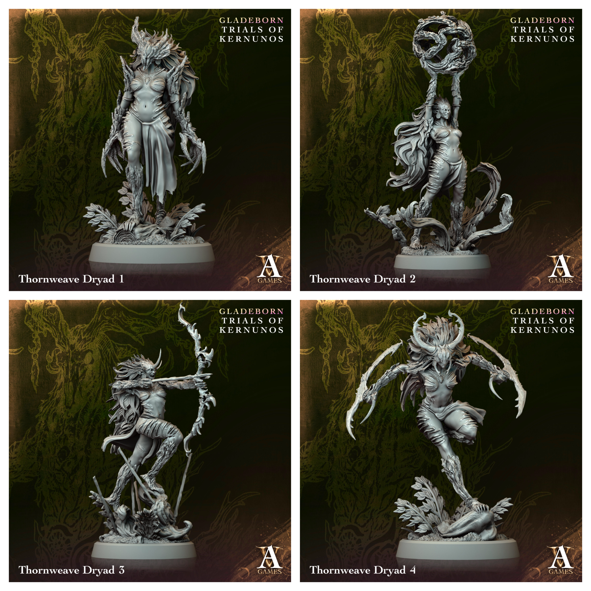 3D Printed Archvillain Games Thornweave Dryad Gladeborn - Trials of Kernunos 28 32mm D&D (Online Only)