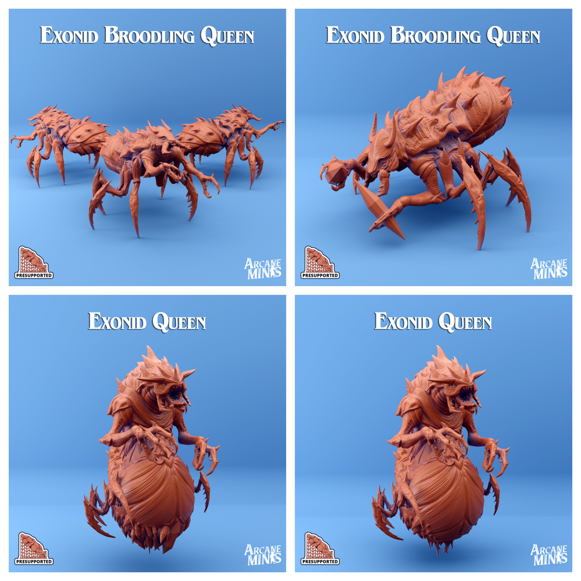 3D Printed Sordane Publishing Exonids Queen Set 28 32mm D&D (Online Only)