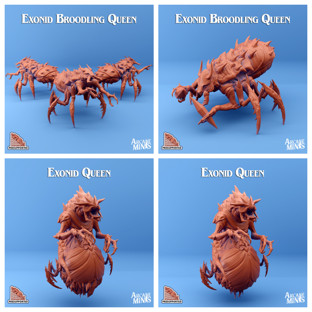 3D Printed Sordane Publishing Exonids Queen Set 28 32mm D&D (Online Only)