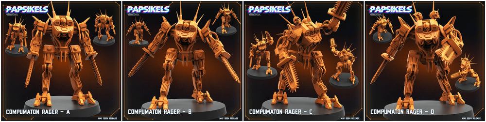 3D Printed Papsikels Compumaton Rager Set Democracy Troopers Bugs and Bots 28mm 32mm (Online Only)