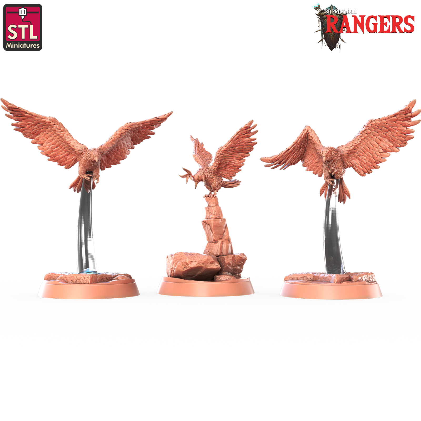 3D Printed STL Miniatures Ranger Falcon Set Rangers  28 - 32mm War Gaming D&D (Online Only)