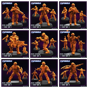 3D Printed Papsikels Pcpd Hypertac C Swat Set January 2025 - Cyberpunk 28mm 32mm (Online Only)