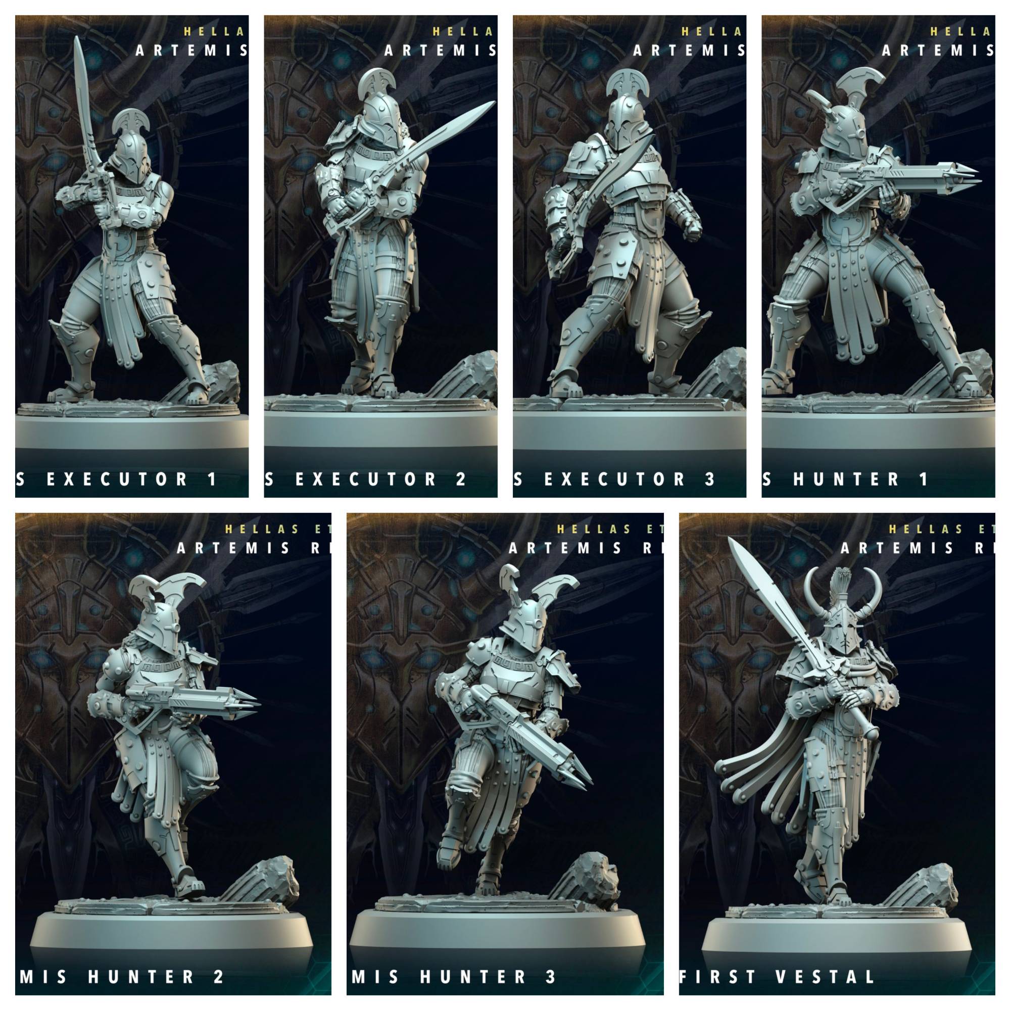 3D Printed Archvillain Games The First Vestal Artemis Hunters Executors Hellas Eternal Artemis Rising 28 32mm D&D (Online Only)