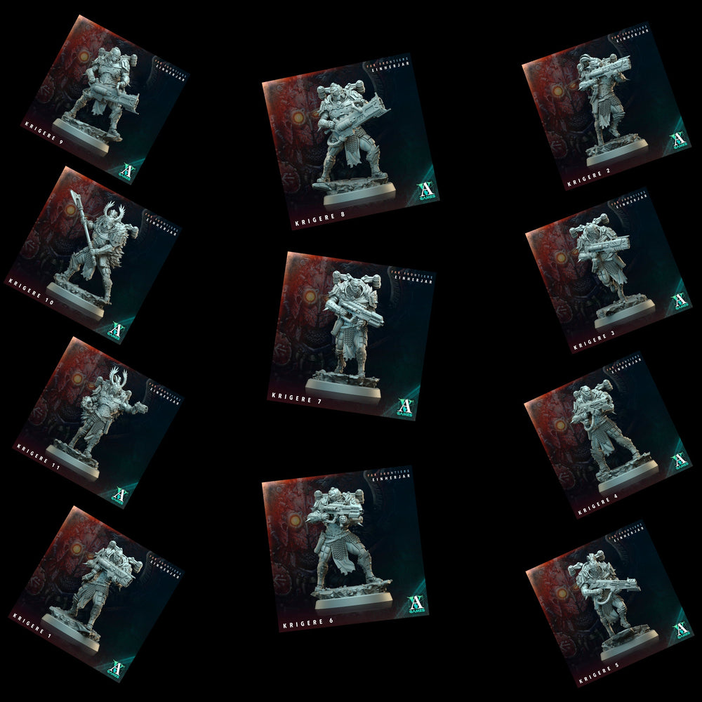 3D Printed Archvillain Games Krigere Far Frontiers Einherjar 28 32mm D&D (Online Only)