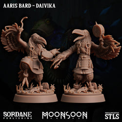 3D Printed Sordane Publishing Aaris Bard Daivika Moonsoon 28 32mm D&D (Online Only)