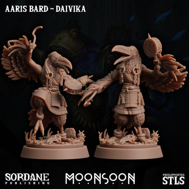 3D Printed Sordane Publishing Aaris Bard Daivika Moonsoon 28 32mm D&D (Online Only)
