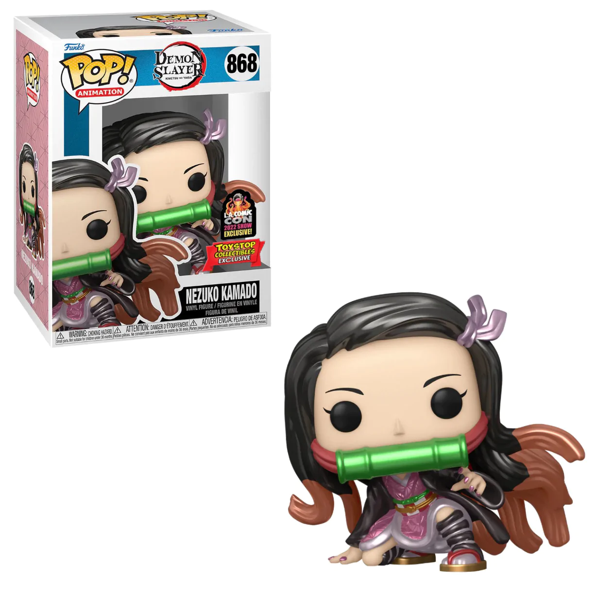 Funko POP! Demon Slayer: Kimetsu No Yaiba - Nezuko Kamado (Metallic Ver.) ToyStop 2022 LACC Exclusive Vinyl Figure #868 (ONLINE ORDER ONLY)