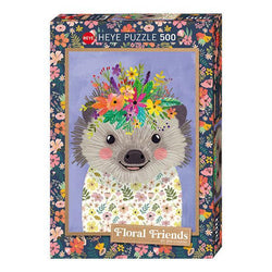 Funny Hedgehog Floral Friends 500 Piece Jigsaw Puzzle Heye (ONLINE ORDER ONLY)
