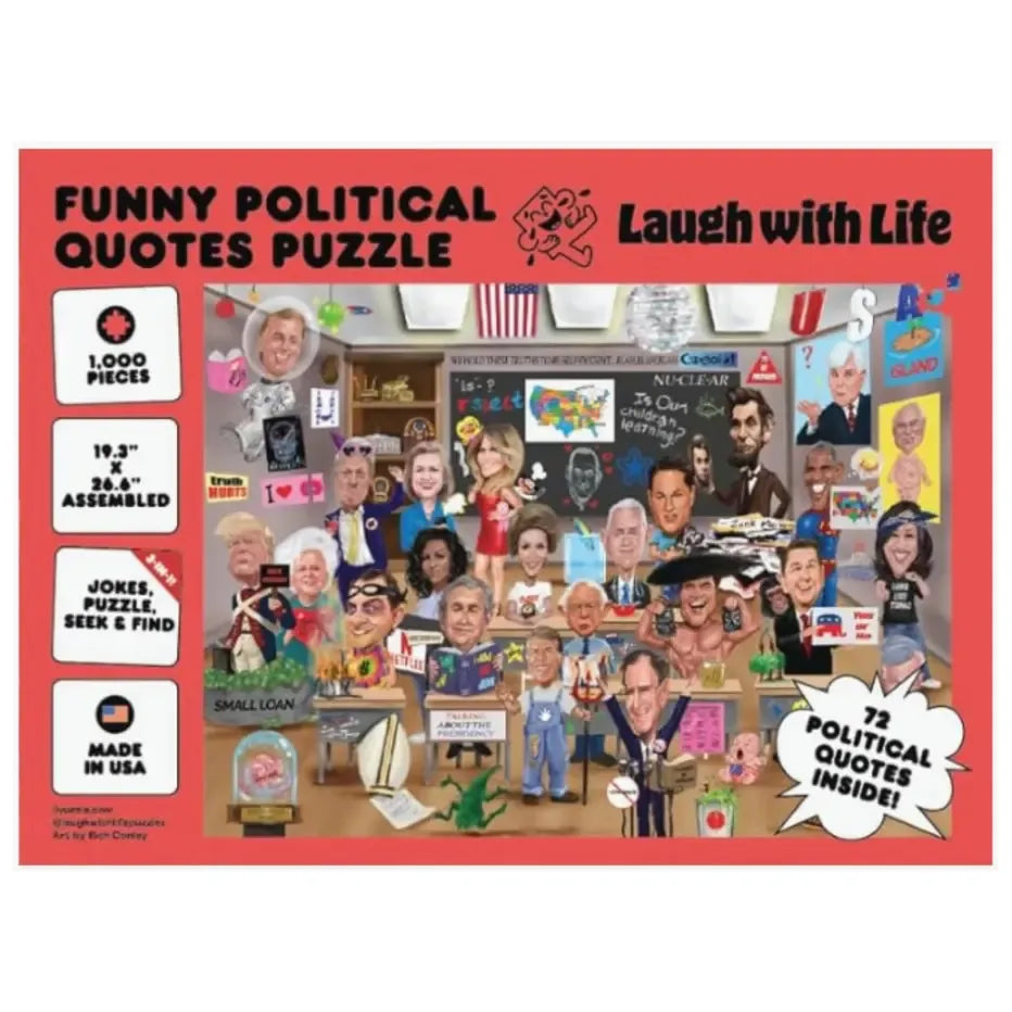 Funny Political Quotes "Laugh with Life" 1000 Piece Jigsaw Puzzle Livuzzle