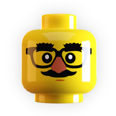 Funny Glasses on Minifig Head made using LEGO part (Online Order Only)