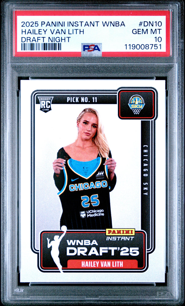 Graded 2025 Panini Instant Hailey Van Lith #DN10 Draft Night Rookie RC Basketball Card PSA 10 Gem Mint (ONLINE ORDER ONLY)