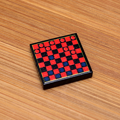 Checkers Printed 2x2 Tile made using LEGO parts - B3 Customs (Online Order Only)