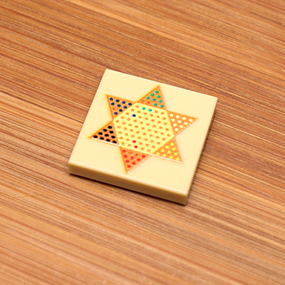 Chinese Checkers Printed 2x2 Tile made using LEGO parts - B3 Customs (Online Order Only)