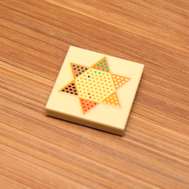 Chinese Checkers Printed 2x2 Tile made using LEGO parts - B3 Customs (Online Order Only)