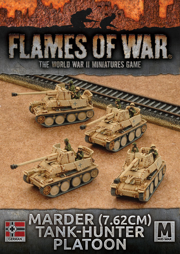 Flames of War: German Marder (7.62cm) Tank-Hunter Platoon (Mid War-Afrika Korps) (ONLINE ORDER ONLY)