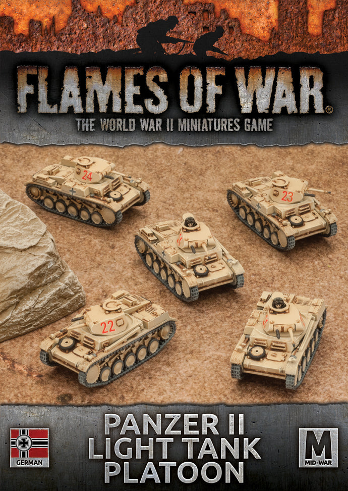 Flames of War:  German Panzer II Tank Platoon (Mid War-Afrika Korps) (ONLINE ORDER ONLY)