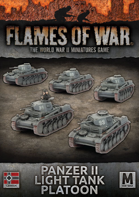 Flames of War: German Panzer II Light Tank Platoon (Mid War) (ONLINE ORDER ONLY)