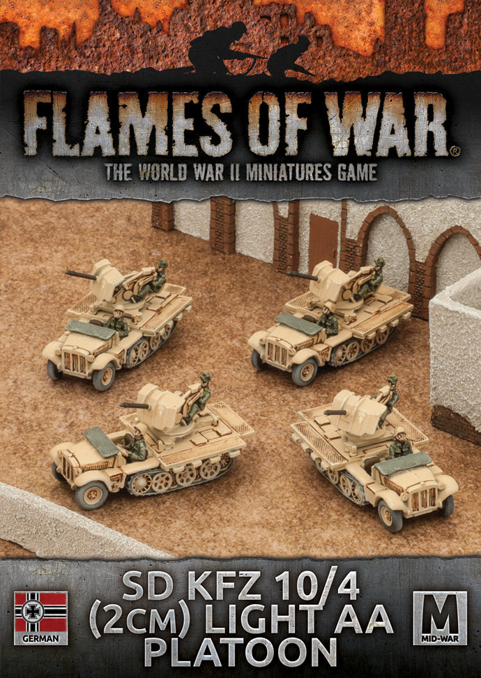 Flames of War: German SD KFZ 10/4 Light AA Platoon (Mid War-Afrika Korps) (ONLINE ORDER ONLY)