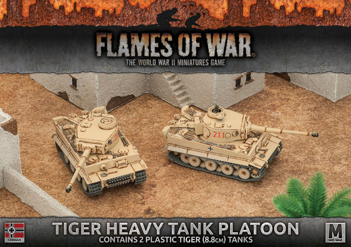 Flames of War: German Tiger Heavy Tank Platoon (Mid War-Afrika Korps) (ONLINE ORDER ONLY)
