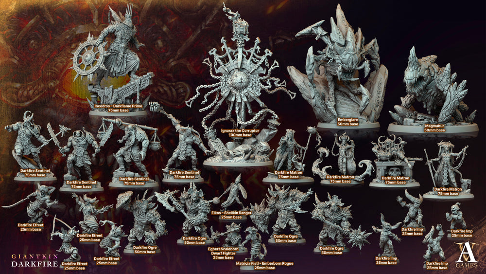 3D Printed Archvillain Games Darkfire Ogre Giantkin Darkfire Archvillain Society Vol. XXXIV 28 32mm D&D (Online Only)