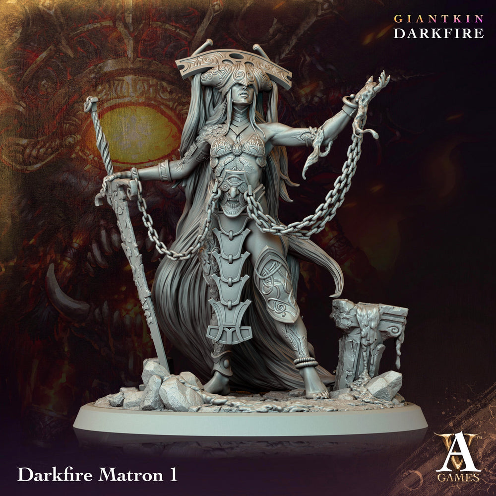 3D Printed Archvillain Games Darkfire Matron Giantkin Darkfire Archvillain Society Vol. XXXIV 28 32mm D&D (Online Only)