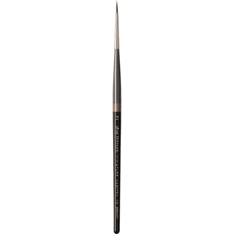 Da Vinci: Miniature Maestro - Kolinsky Red Sable Brush - Series 76 - Size 2 - Round, Short and Pointed (ONLINE ORDER ONLY)