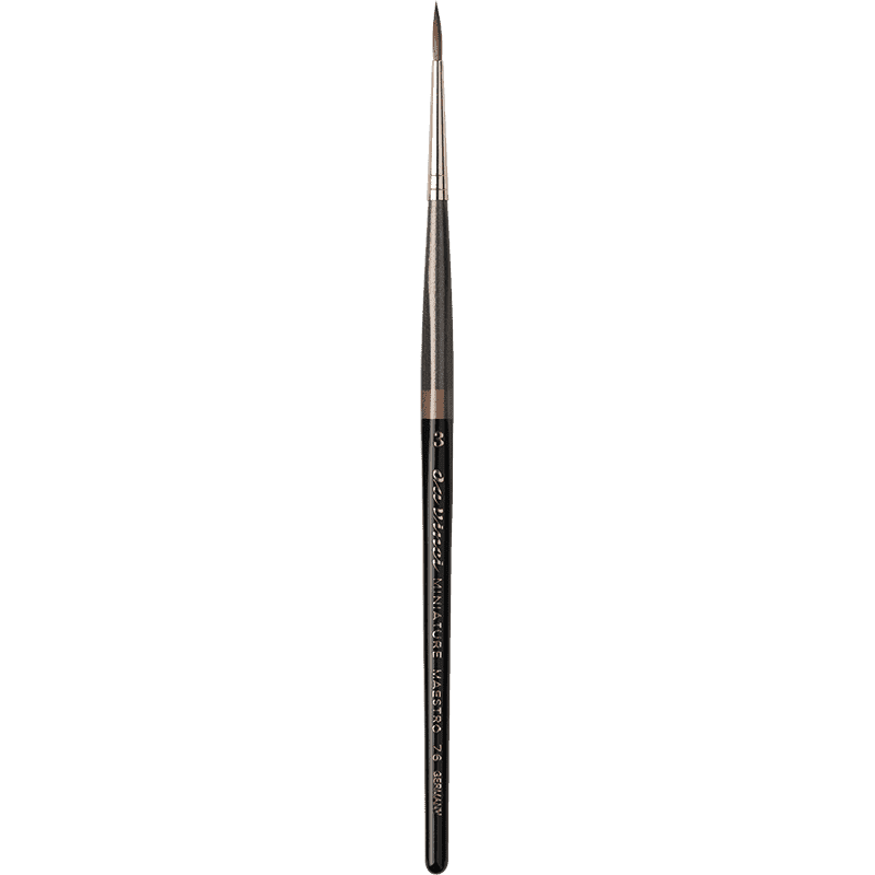 Da Vinci: Miniature Maestro - Kolinsky Red Sable Brush - Series 76 - Size 3 - Round, Short and Pointed (ONLINE ORDER ONLY)