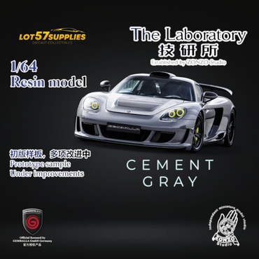 (Pre-Order) The Laboratory X ZONZO Gemballa Mirage GT Cement Grey 1:64 Resin (ONLINE ORDER ONLY)