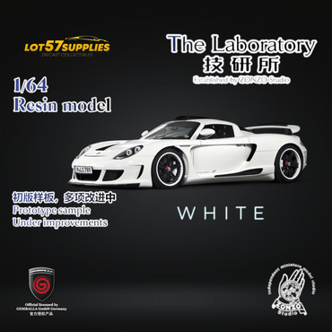 (Pre-Order) The Laboratory X ZONZO Gemballa Mirage GT WHITE 1:64 Resin (ONLINE ORDER ONLY)