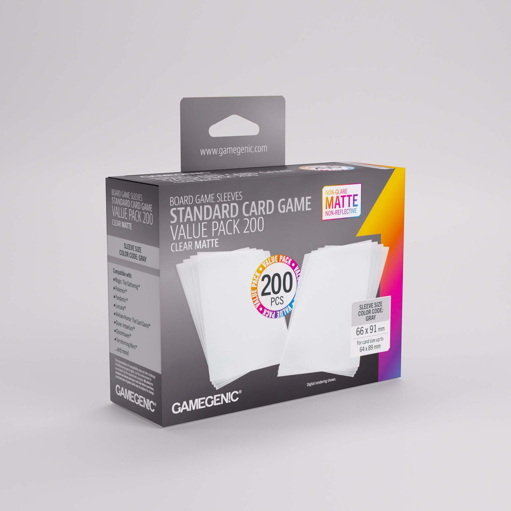 Gamegenic Matte Sleeves Standard Card Game-Size Value Pack 200