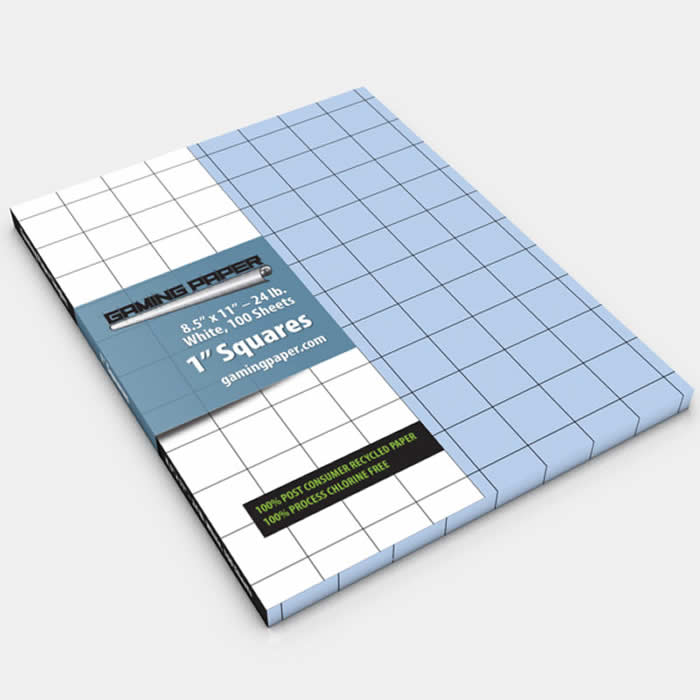 GGP1201 Blue Gaming Paper 1in Squares Singles (100 Sheets) (ONLINE ORDER ONLY)