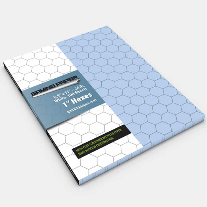 GGP1202 Blue Gaming Paper 1in Hex Singles (100 Sheets) (ONLINE ORDER ONLY)
