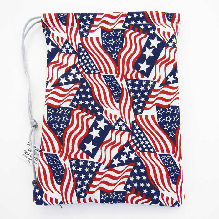 GHGCB1019 Red White and Blue Cotton Gamers Dice Bag (5in x 7in) (ONLINE ORDER ONLY)