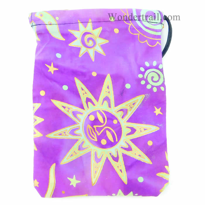 GHGCB1024 Golden Suns Dice Bag 7inx5in Drawstring Gallant Hands Gamers Gear (ONLINE ORDER ONLY)