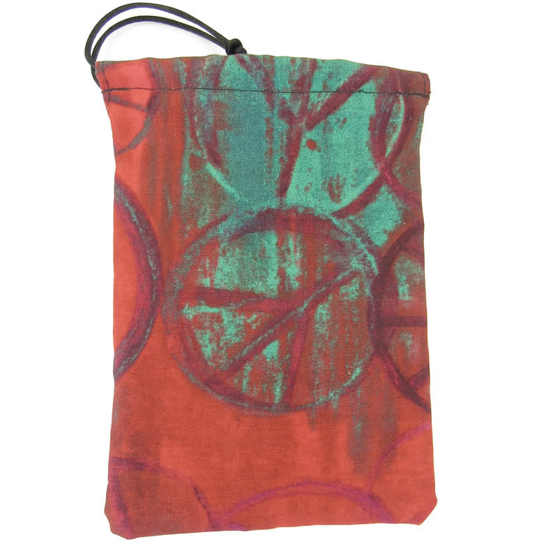 GHGCB1029 Peace Sign Print Dice Bag Cotton 7inx5in Drawstring (ONLINE ORDER ONLY)