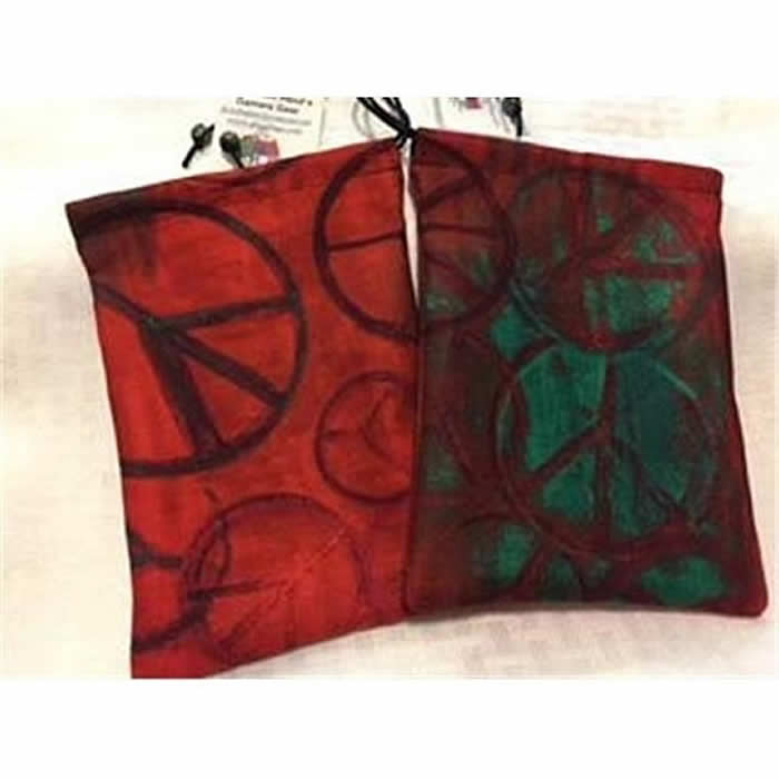 GHGCB1029 Peace Sign Print Dice Bag Cotton 7inx5in Drawstring (ONLINE ORDER ONLY)