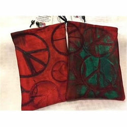 GHGCB1029 Peace Sign Print Dice Bag Cotton 7inx5in Drawstring (ONLINE ORDER ONLY)